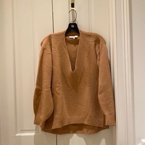 Tibi Airy Extrafine Wool Sweater V-neck Pullover, size small